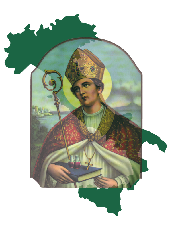 Saint and Map of Italy
